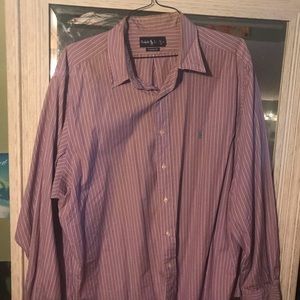 Ralph Lauren purple striped button up shirt